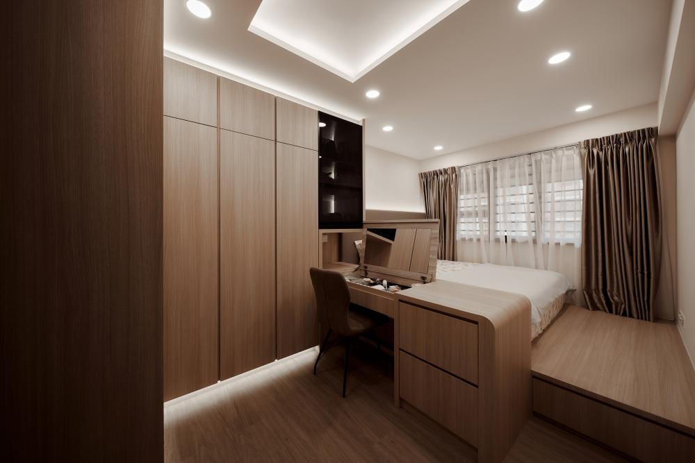Scandinavian Bedroom with Wardrobe and Bedroom Dresser