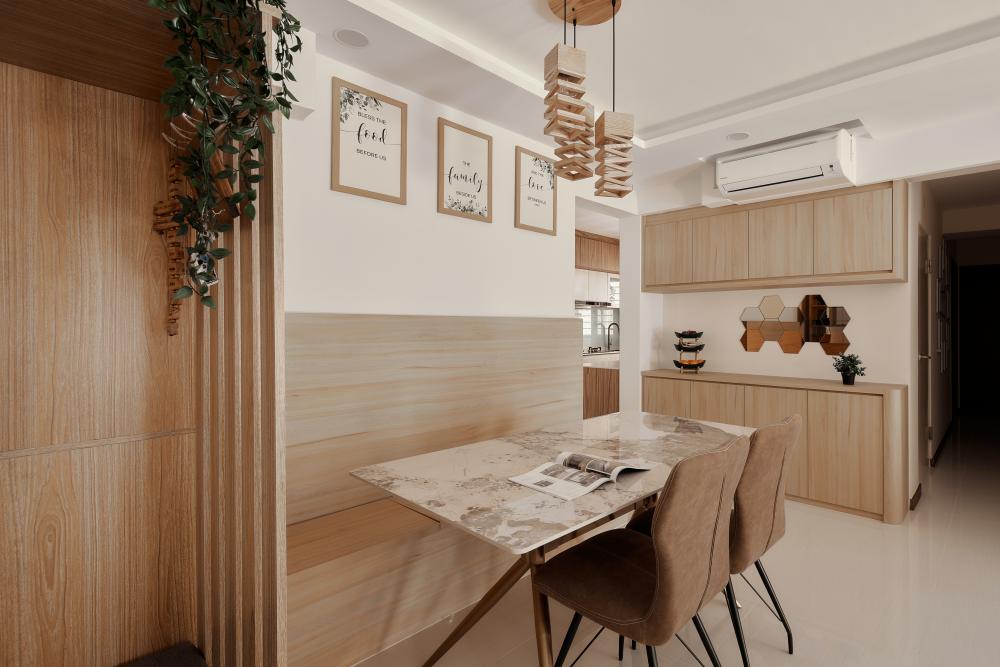 Scandinavian Dining Room with Dining Table and Dining Chairs