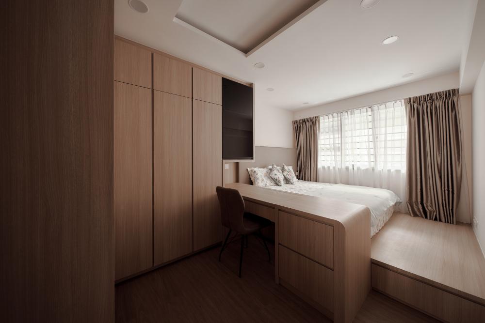 Scandinavian Bedroom with Wardrobe and Closet