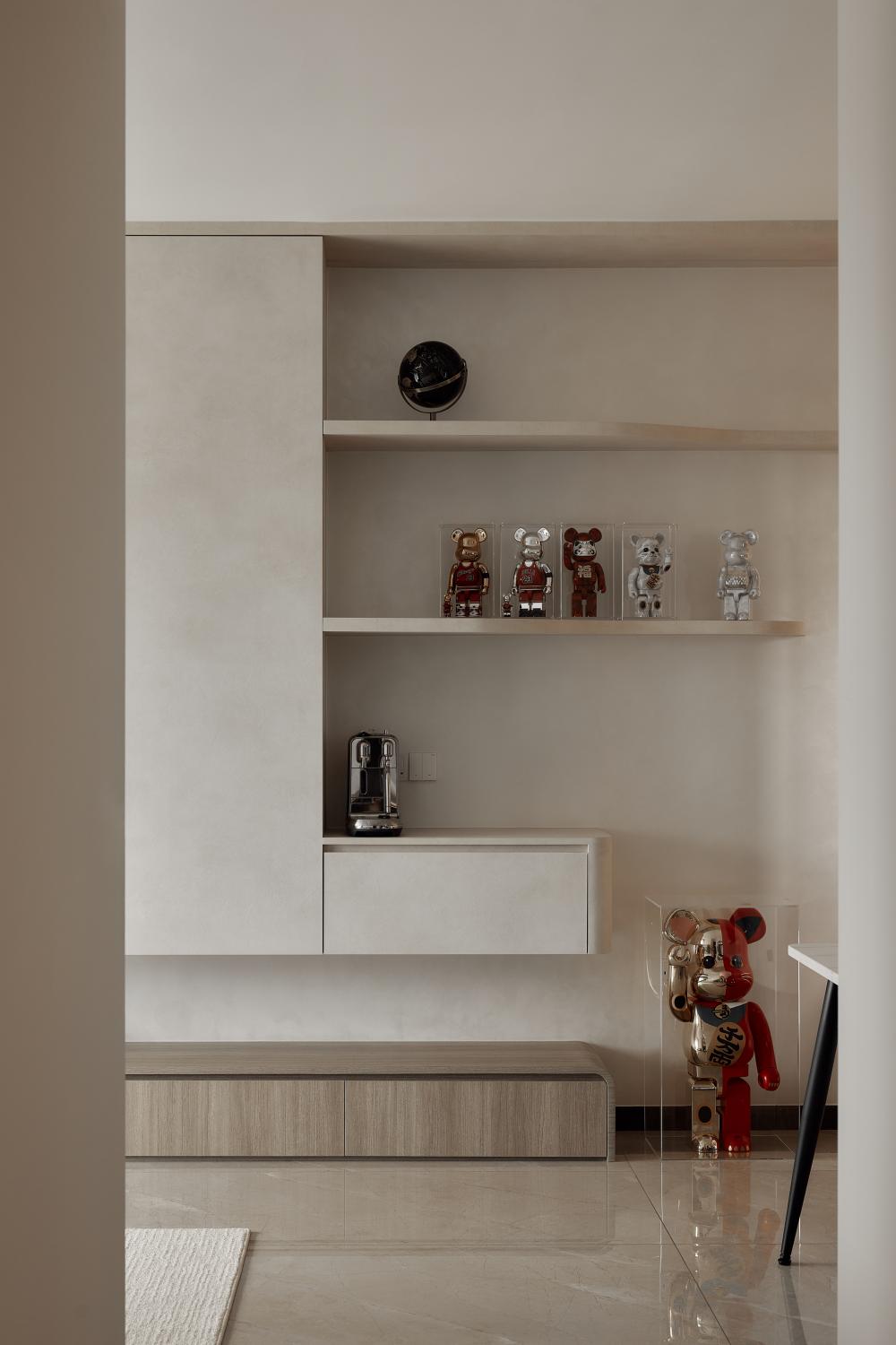 Modern Living Room with TV Console and Display Cabinets