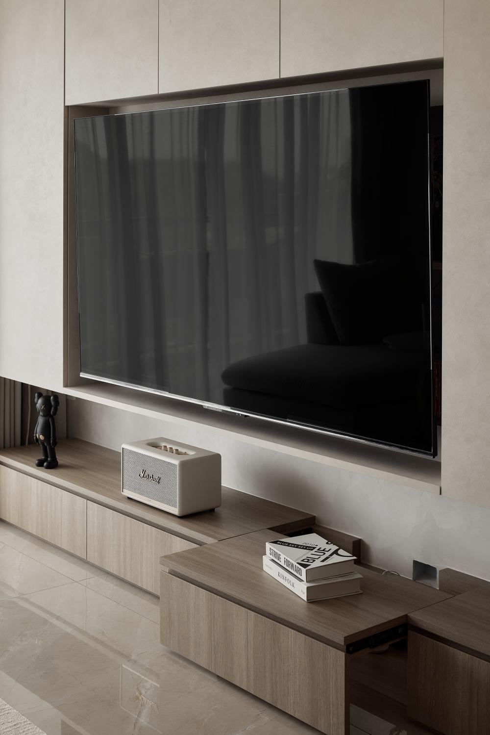 Modern Living Room with TV Console and TV