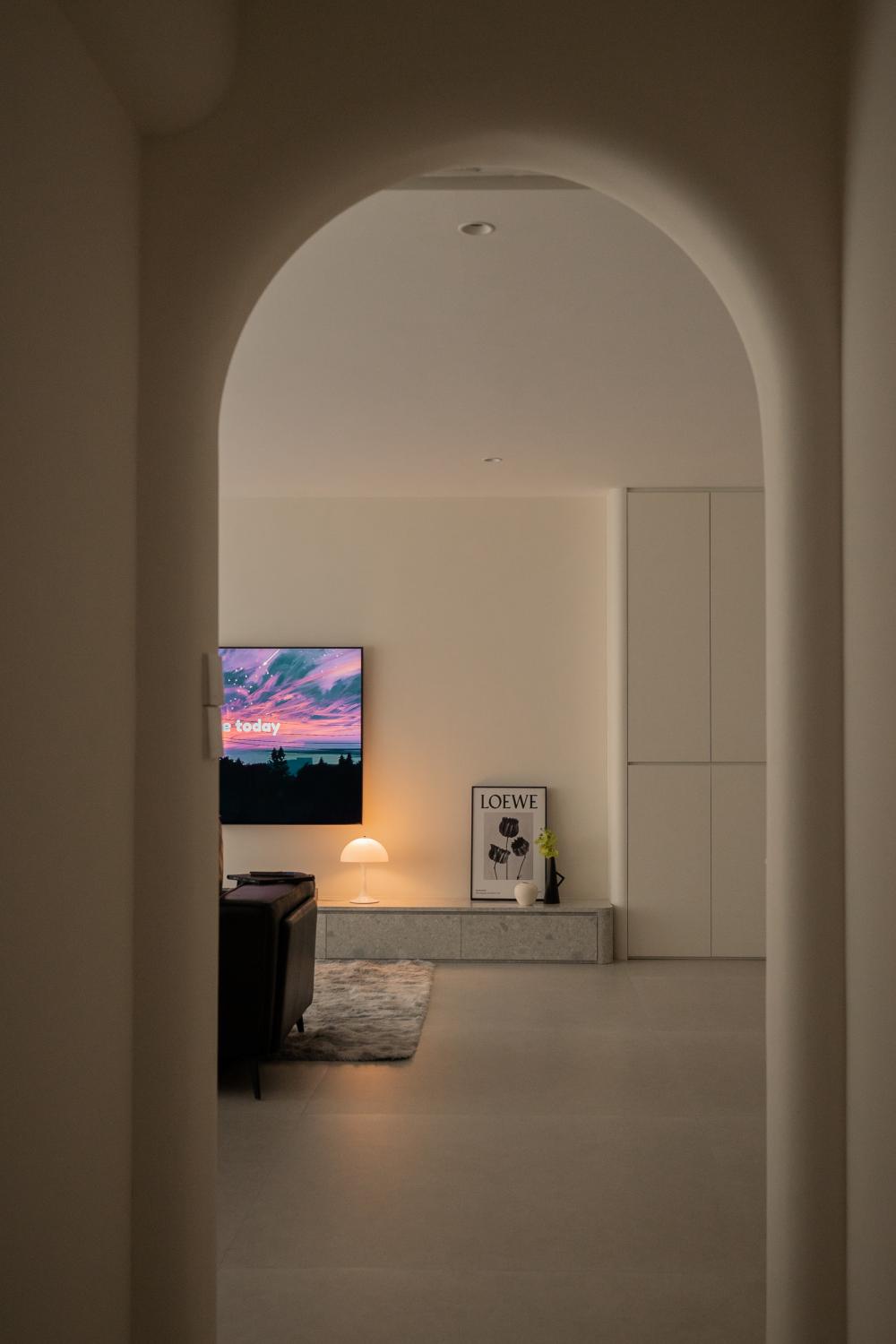 Modern Hallway with Artwork and Paintings