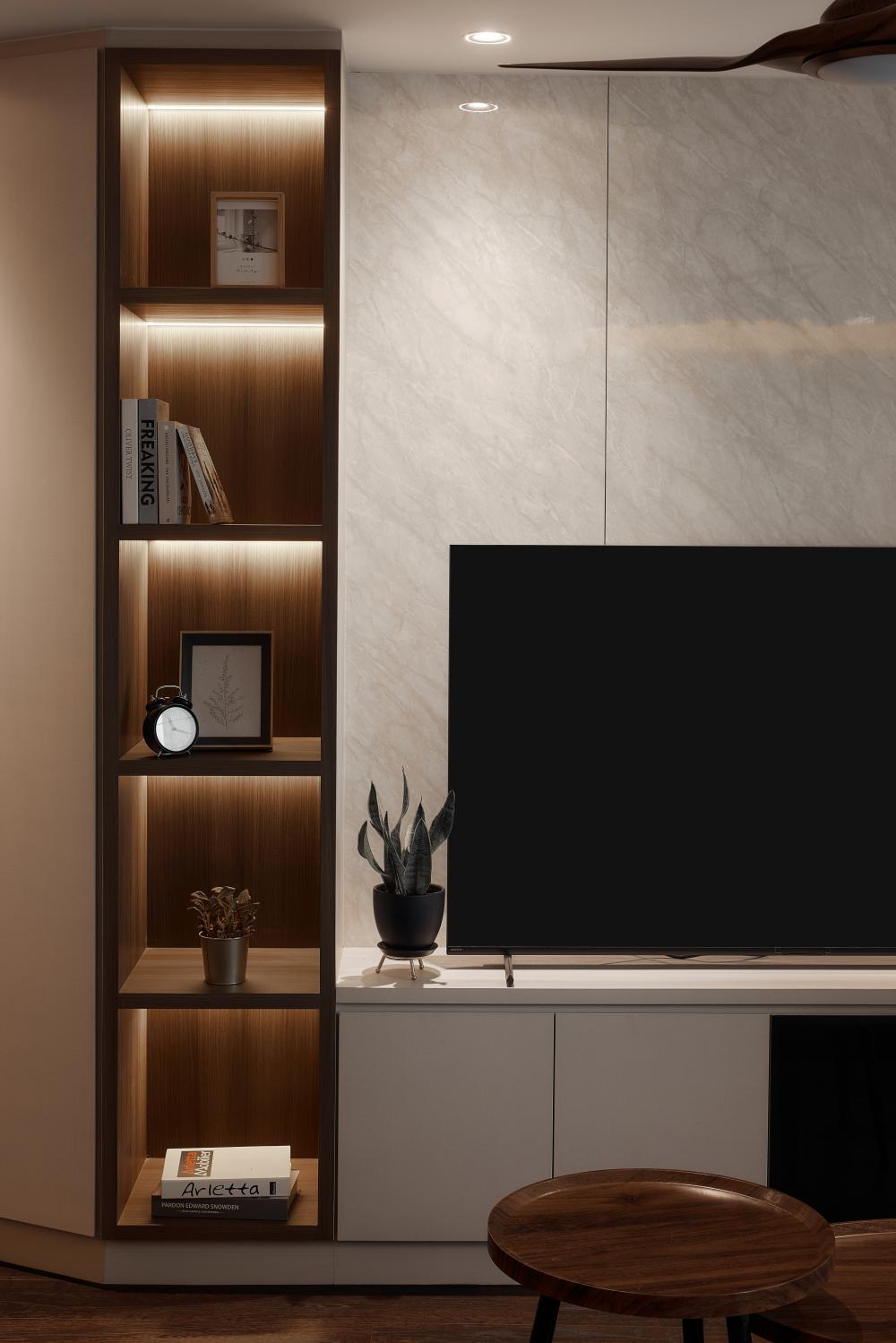 Modern Living Room with TV Console and TV