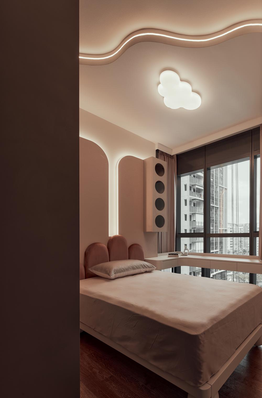Modern Bedroom with Wardrobe and Closet