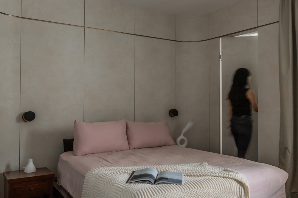 Modern Bedroom with Feature Wall and Built-in Bed