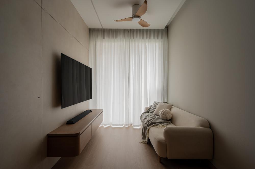 Modern Living Room with TV Console and Sofa