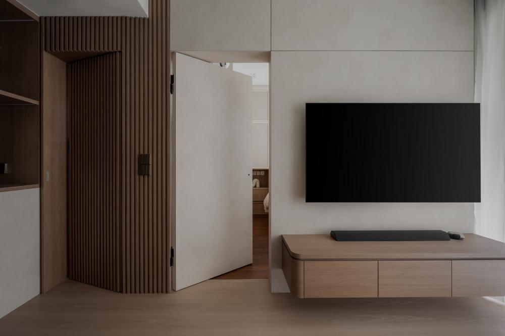 Modern Living Room with TV Console and TV