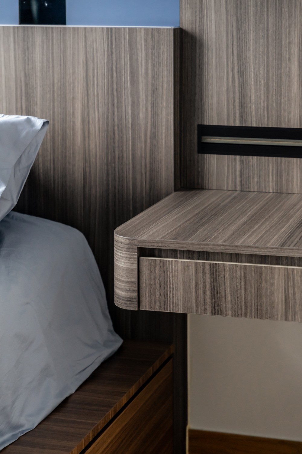 Modern Bedroom with Feature Wall and Built-in Bed