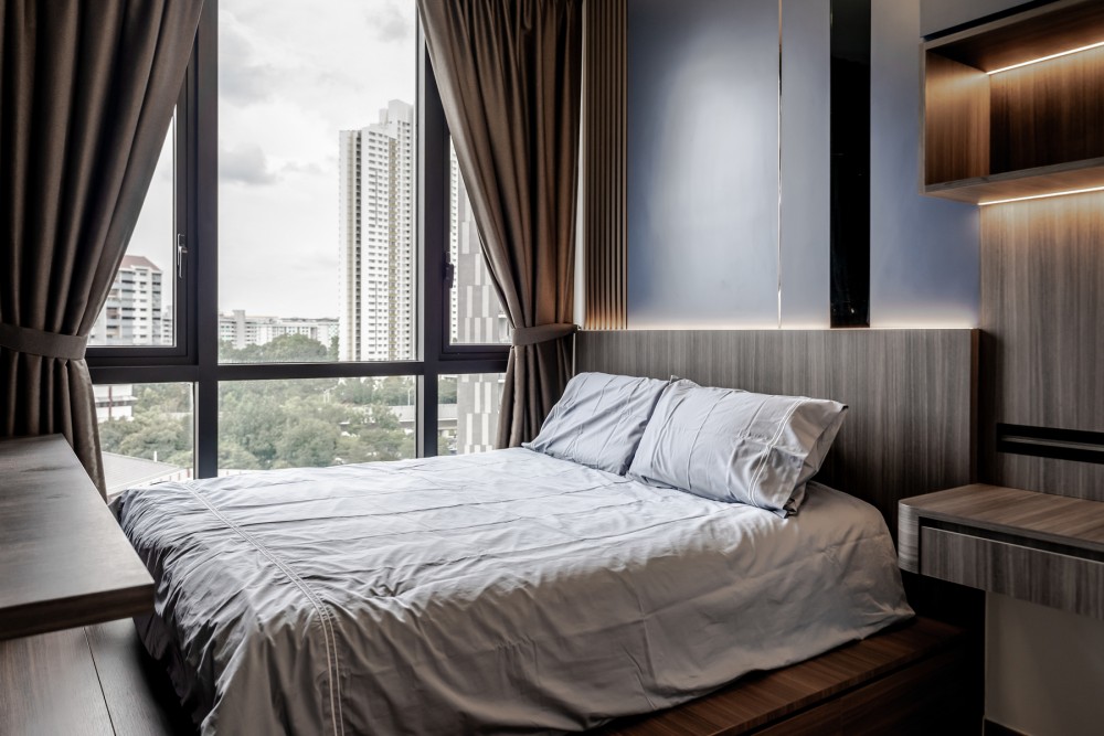 Modern Bedroom with Feature Wall and Built-in Bed