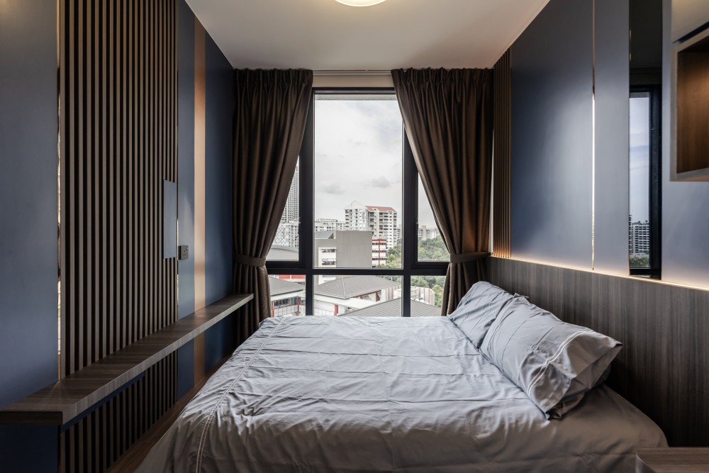 Modern Bedroom with Feature Wall and Built-in Bed