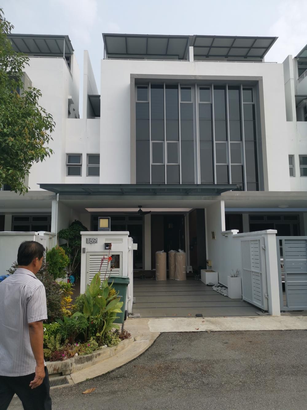 Modern Outdoor with Awning and Metal Gate