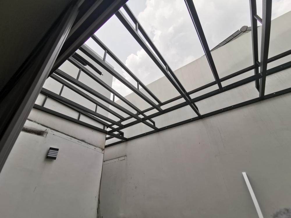 Modern Outdoor with Metal Gate and Outdoor Chairs