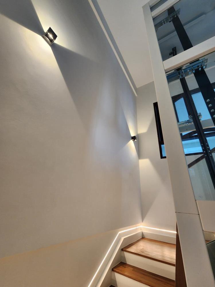 Modern Foyer with Mirror and Artwork