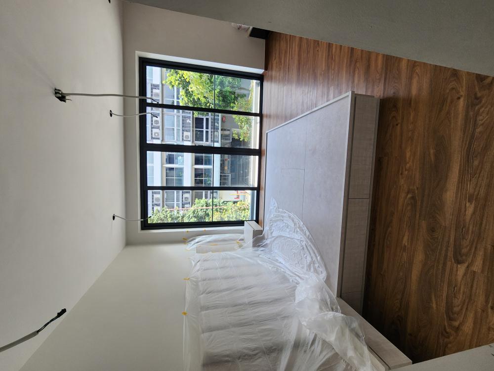 Modern Bedroom with Platform Bed and Drop Ceiling
