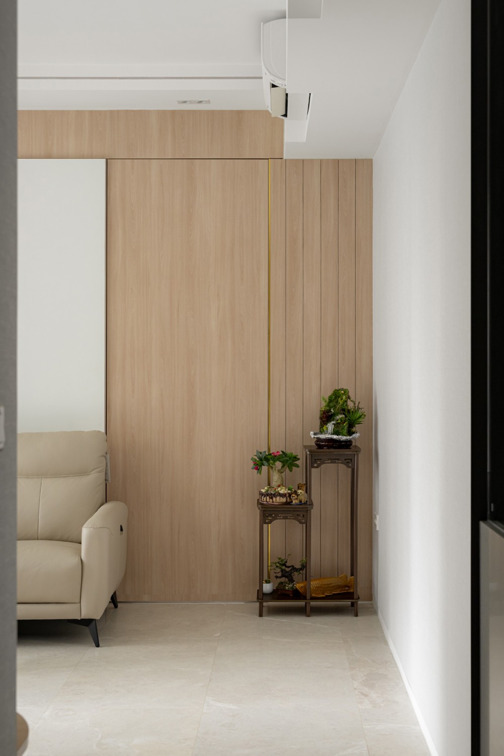 Modern Living Room with Feature Wall and Downlights