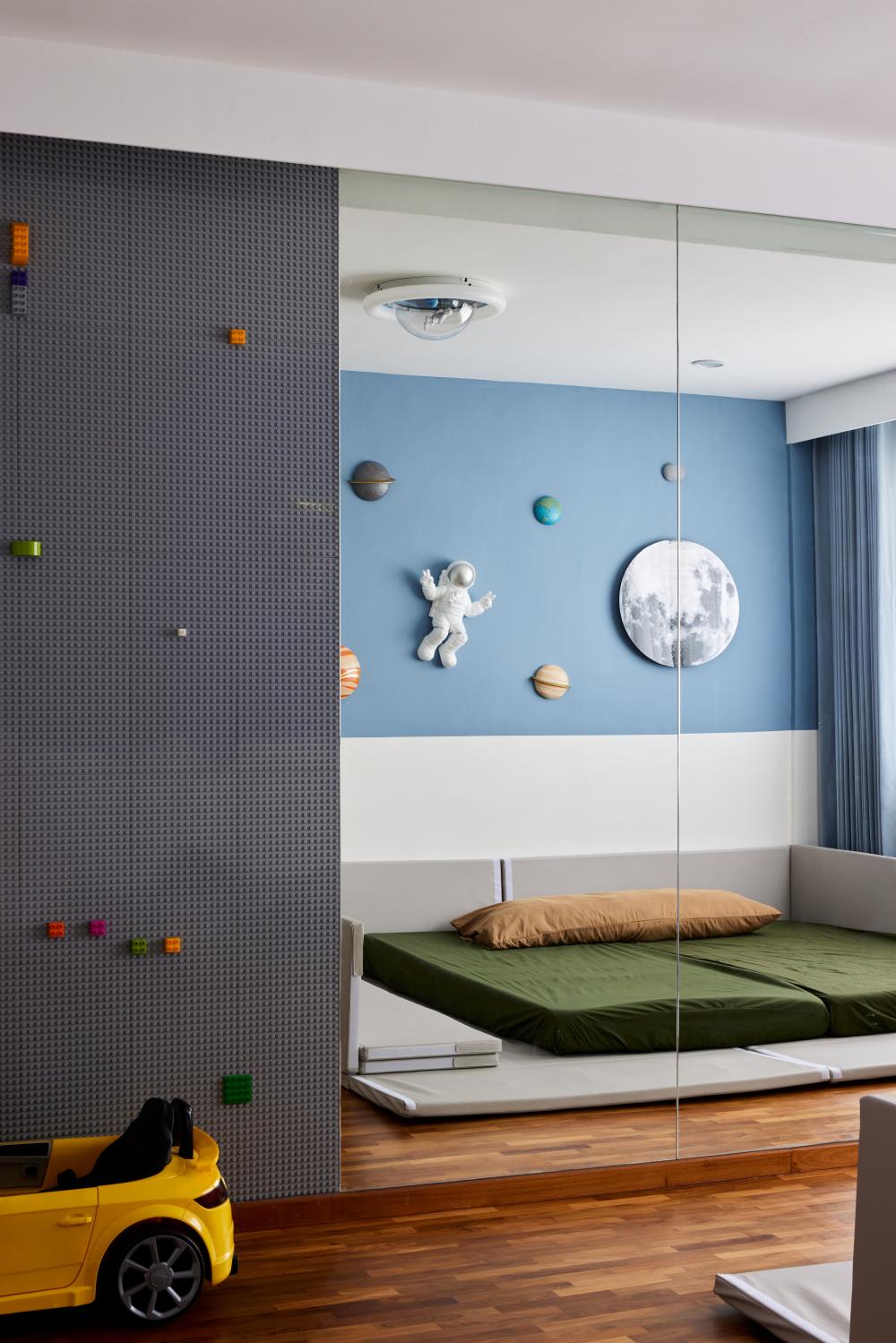 Scandinavian Kids Room with Mirror and Toys