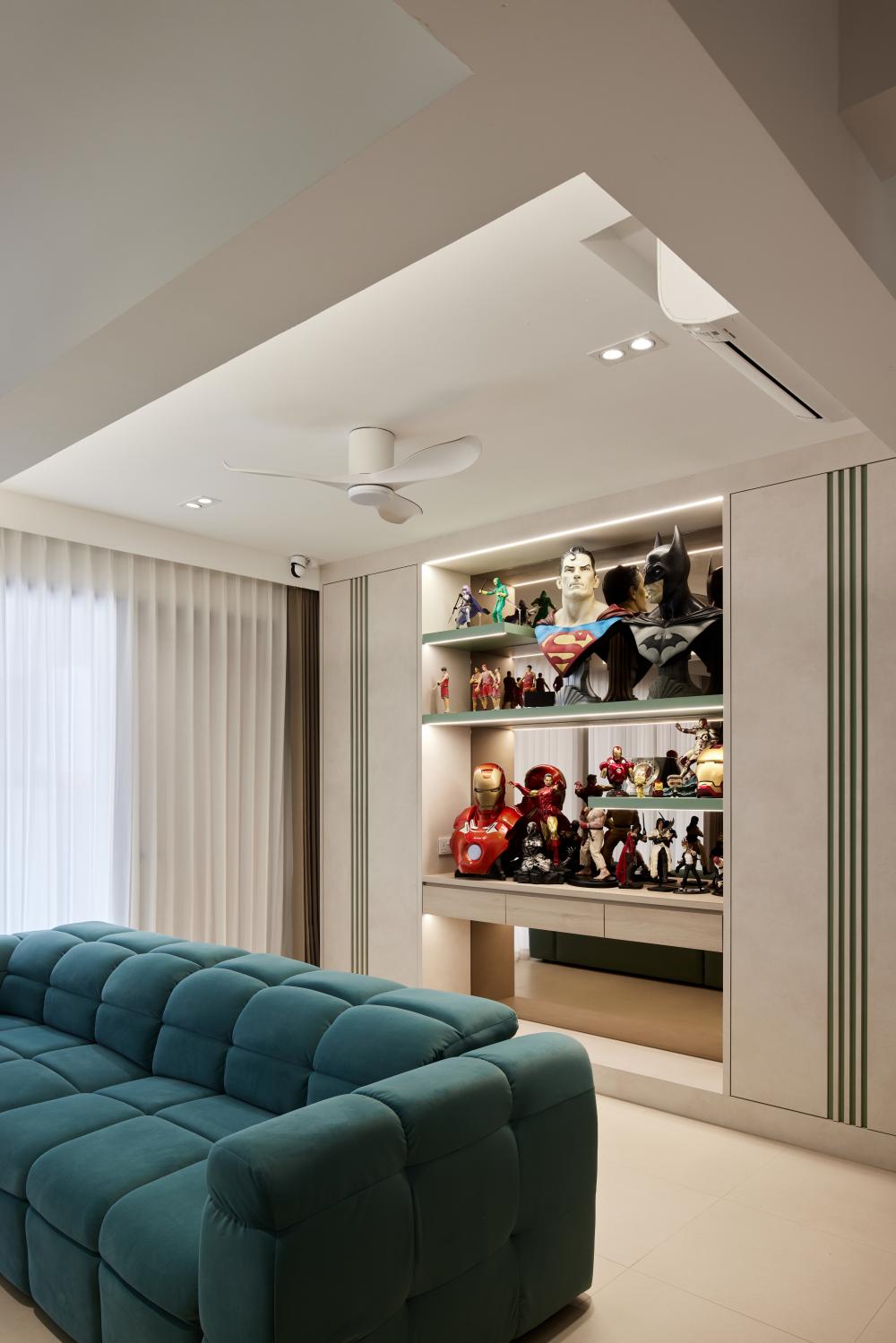 Scandinavian Living Room with Ceiling Light and Sofa