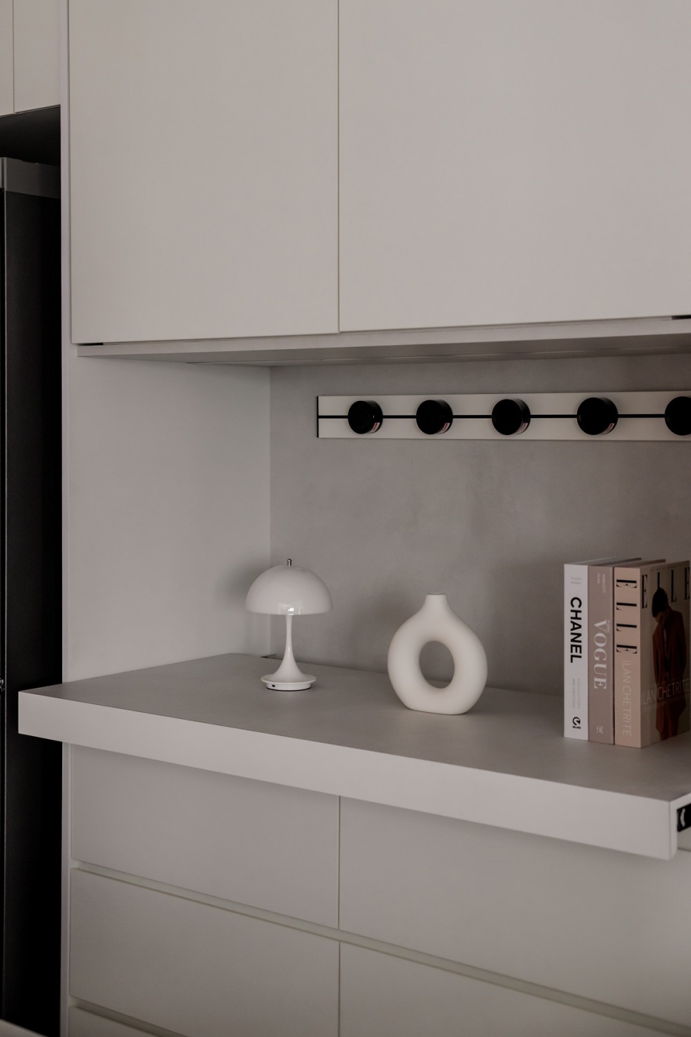 Minimalist Dining Room with Storage Cabinets and Drawer Units