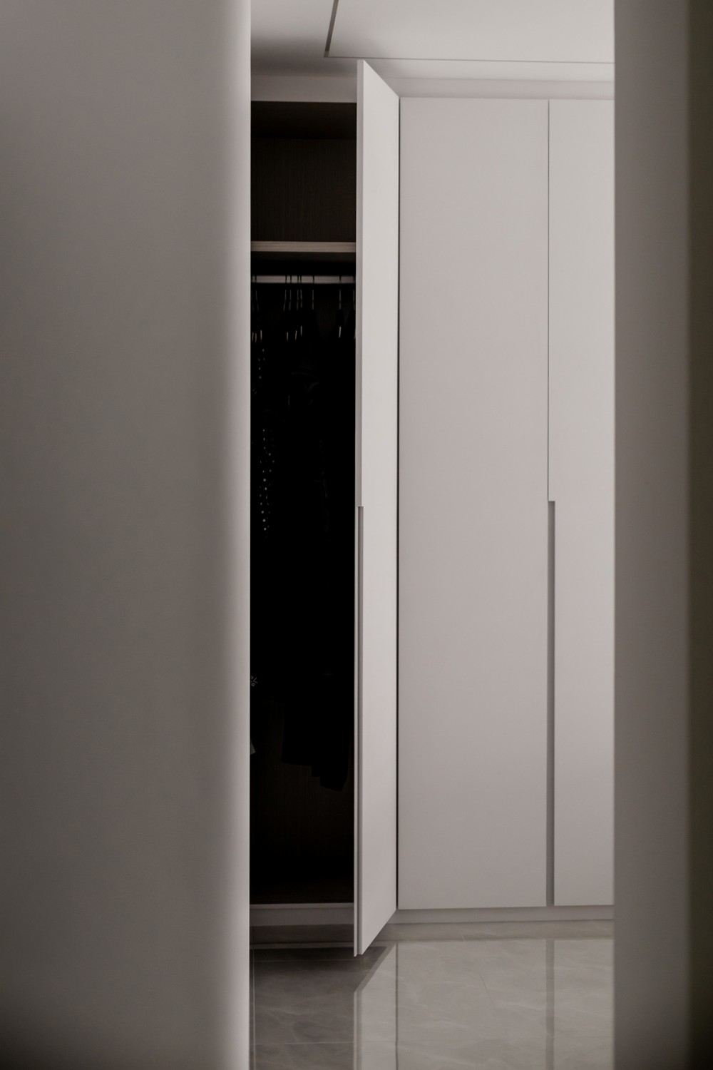 Minimalist Bedroom with Wardrobe and Storage Cabinets