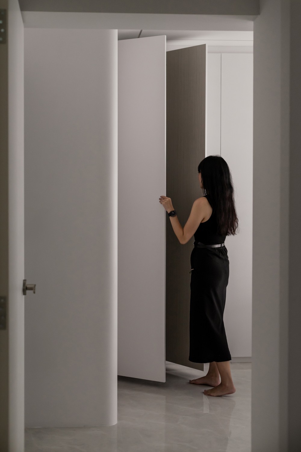 Minimalist Bedroom with Wardrobe and Storage Cabinets