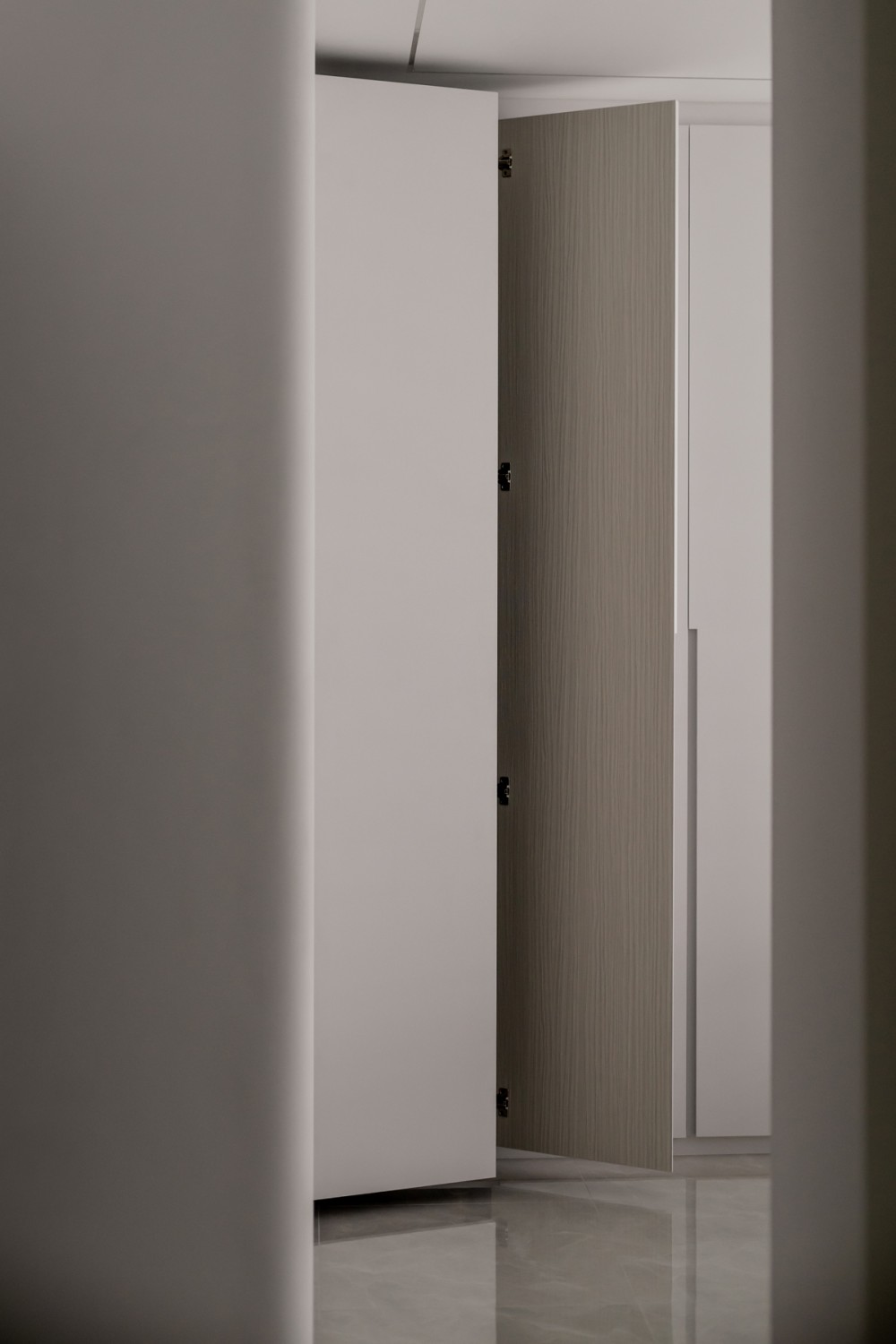 Minimalist Bedroom with Wardrobe and Storage Cabinets