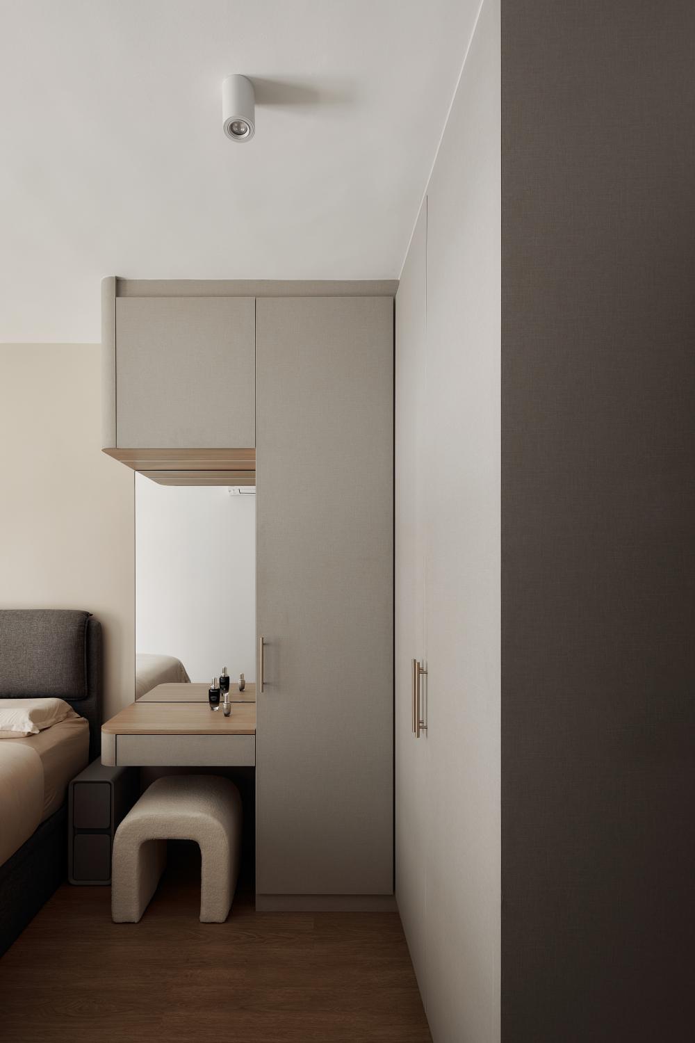 Scandinavian Bedroom with Queen Bed and Bed