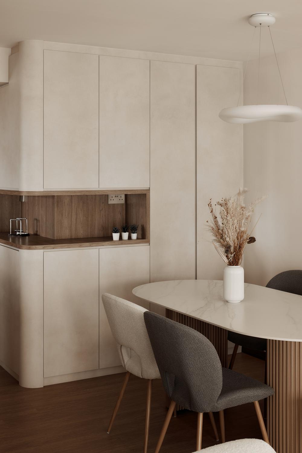 Scandinavian Dining Room with Dining Table and Dining Chairs
