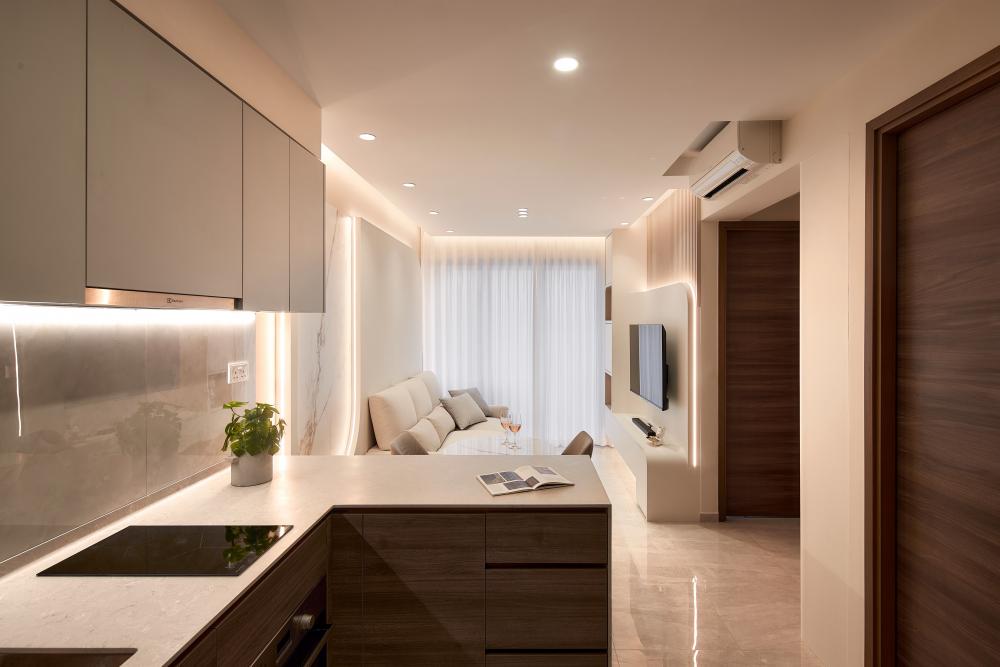 Modern Living Room with TV Console and Sofa