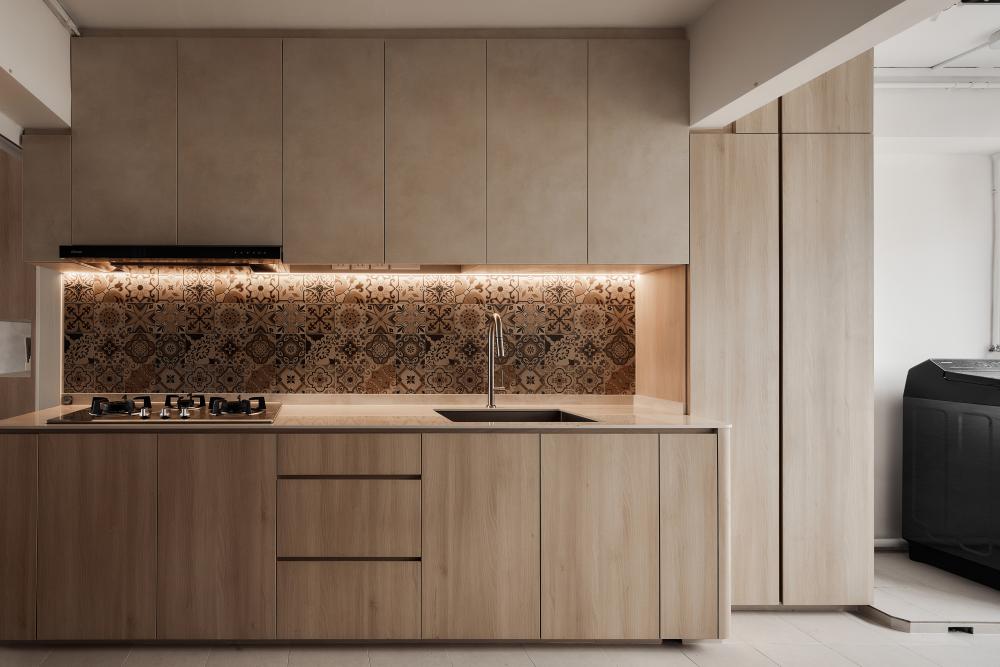 Scandinavian Kitchen with Cupboard and Kitchen Accessories