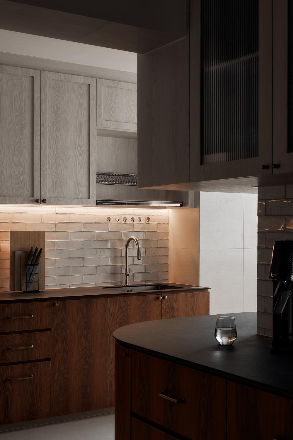 Asian Kitchen with Cupboard and Open Kitchen