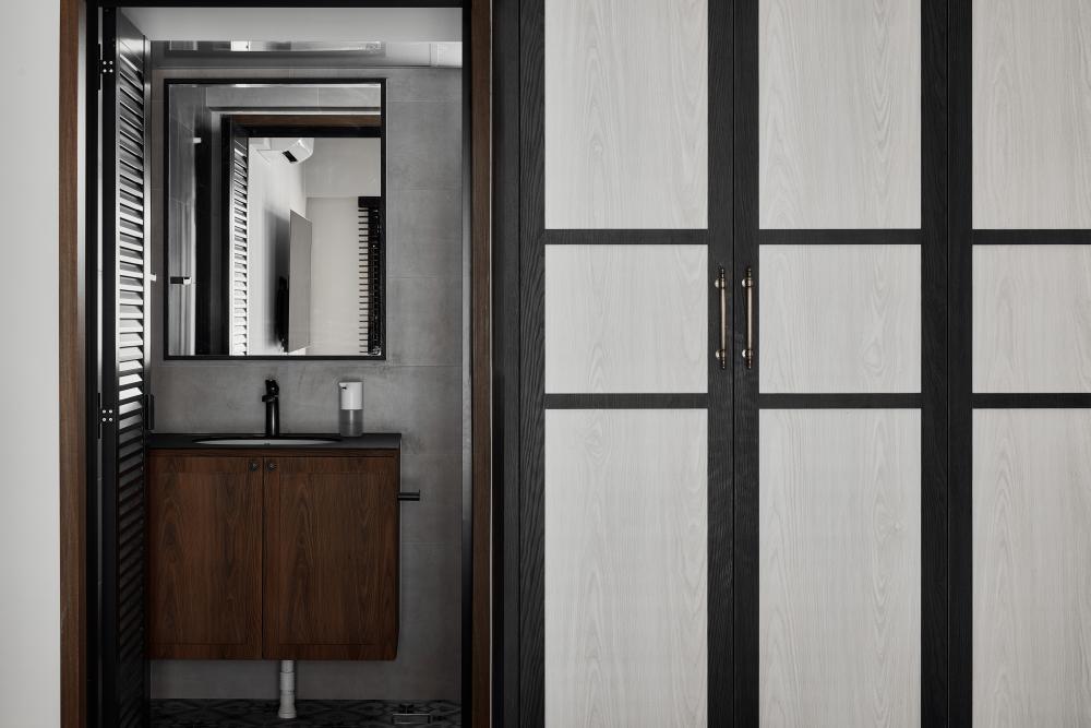 Asian Bedroom with Wardrobe and Closet
