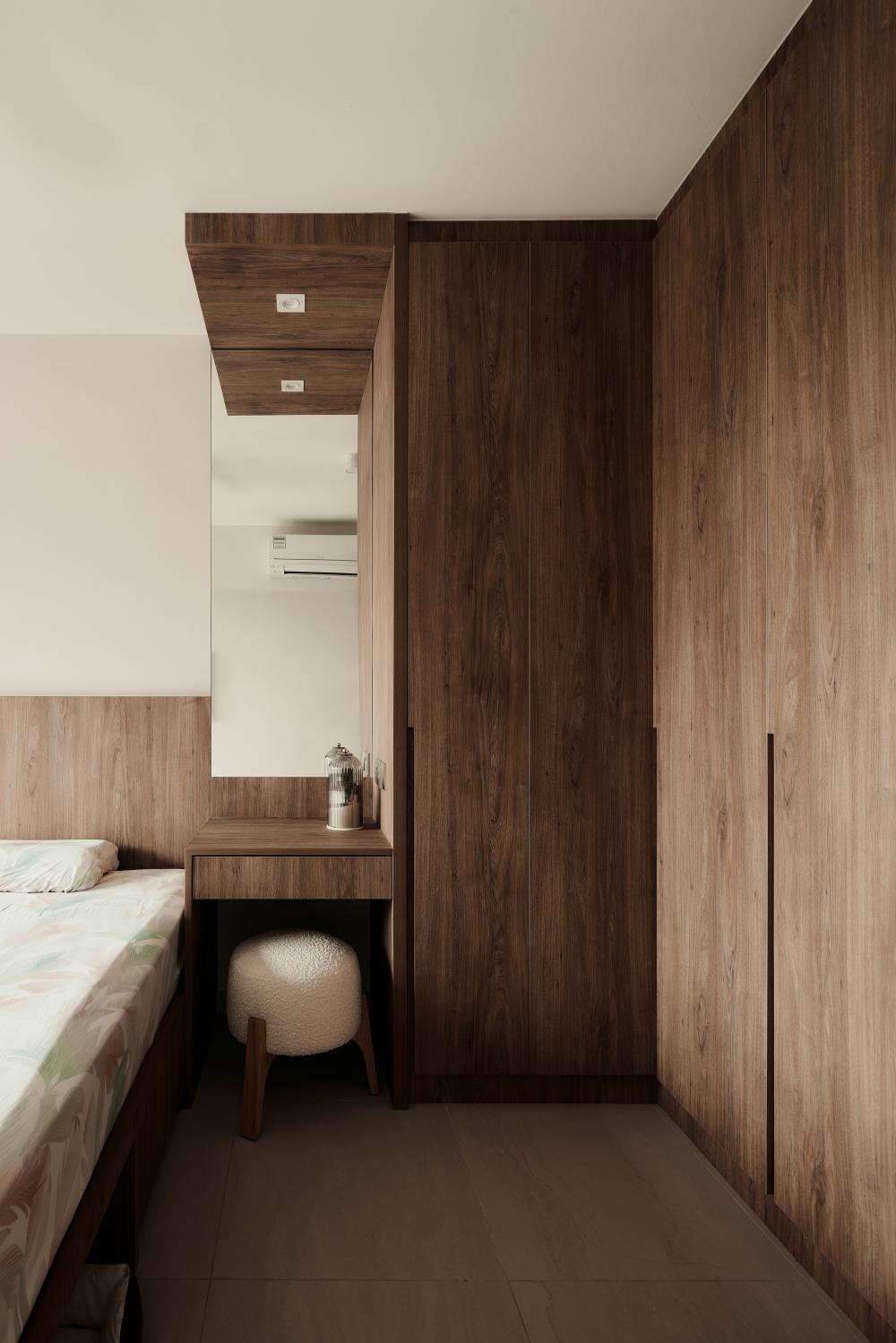 Scandinavian Bedroom with Wardrobe and Closet