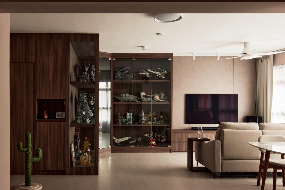 Scandinavian Living Room with TV Console and Sofa