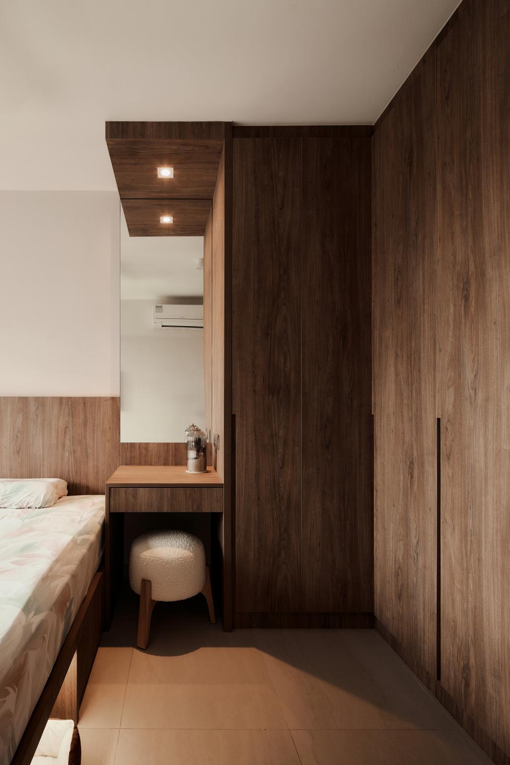 Scandinavian Bedroom with Wardrobe and Closet
