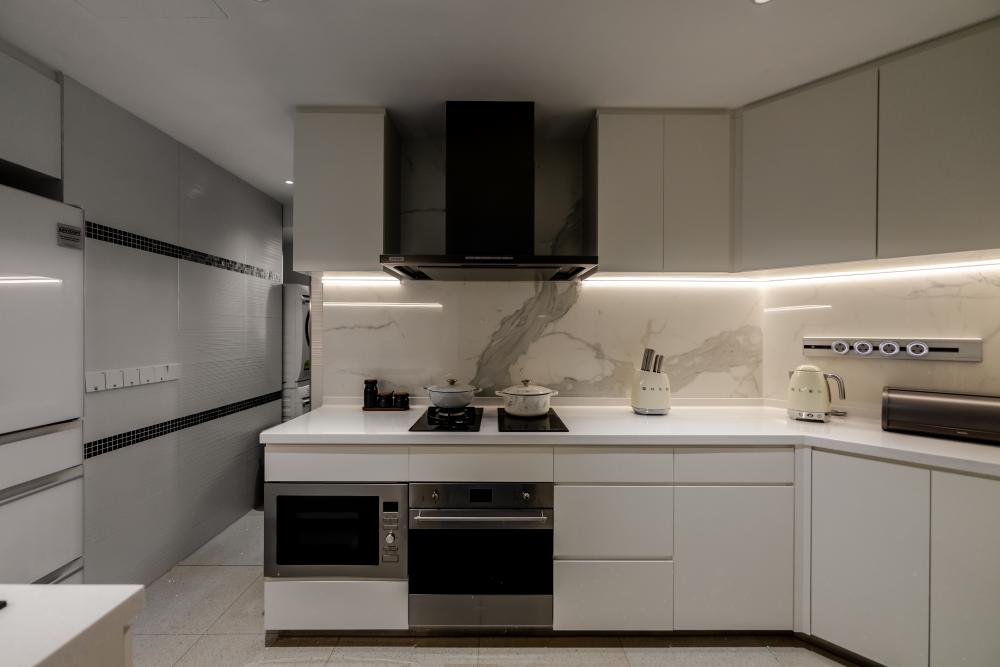 Modern Kitchen with Countertop and Kitchen Accessories
