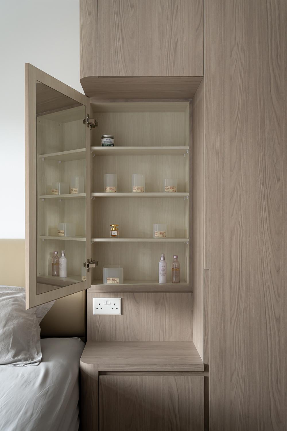 Scandinavian Bedroom with Vinyl Flooring and Wardrobe