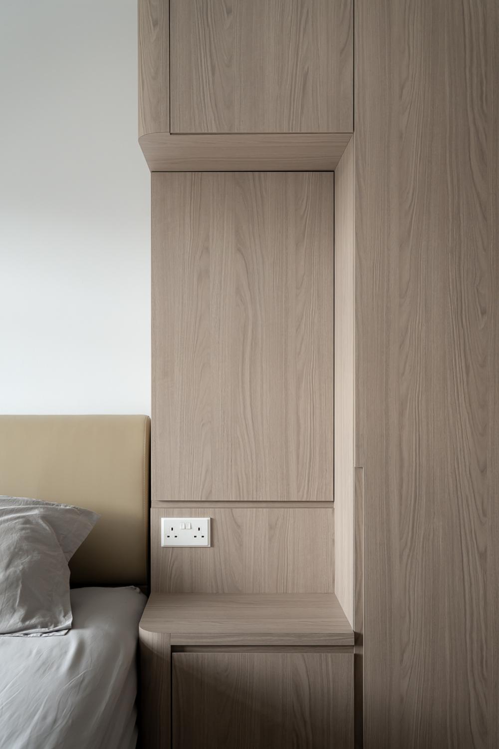 Scandinavian Bedroom with Vinyl Flooring and Wardrobe
