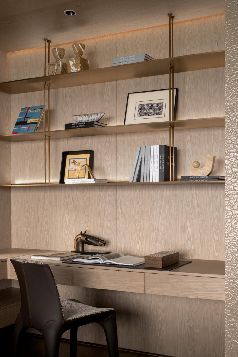 Contemporary Study with Bookshelf and Feature Wall