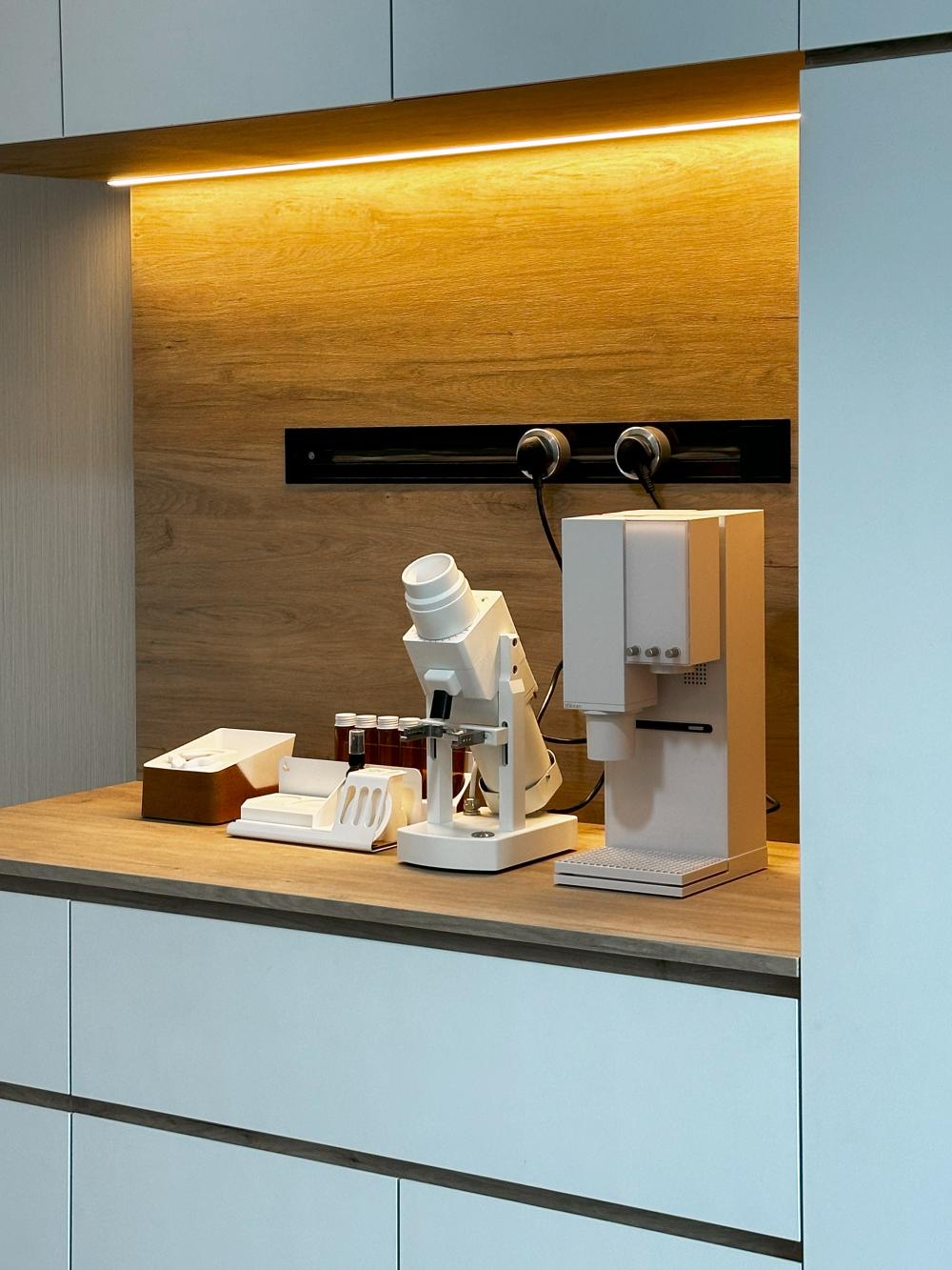 Modern Dining Room with Cove Lighting and Lighting
