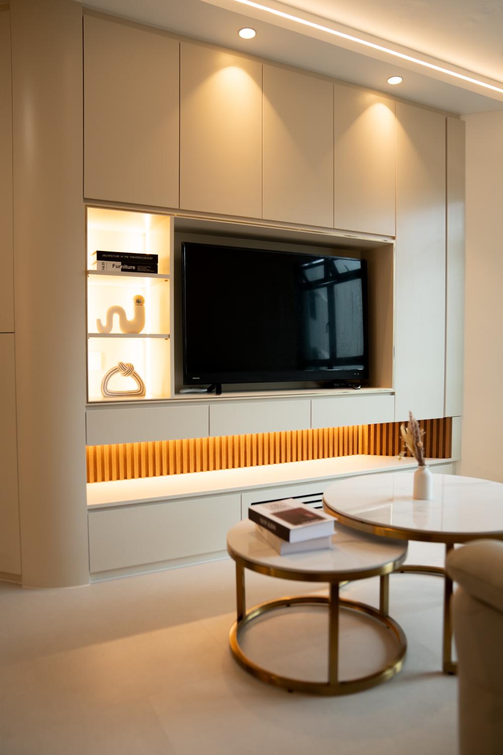 Modern Living Room with TV Console and TV