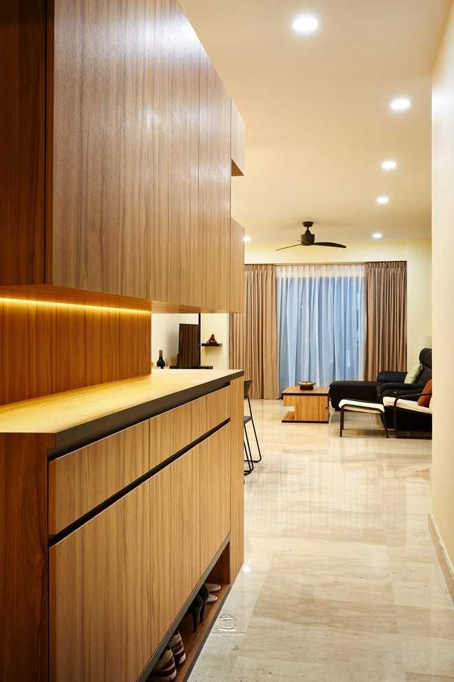Asian Entryway with Mirror and Console Table