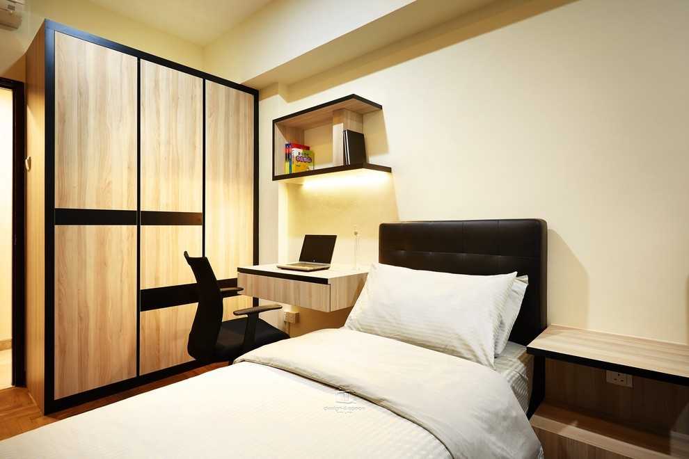 Asian Bedroom with Wardrobe and Queen Bed