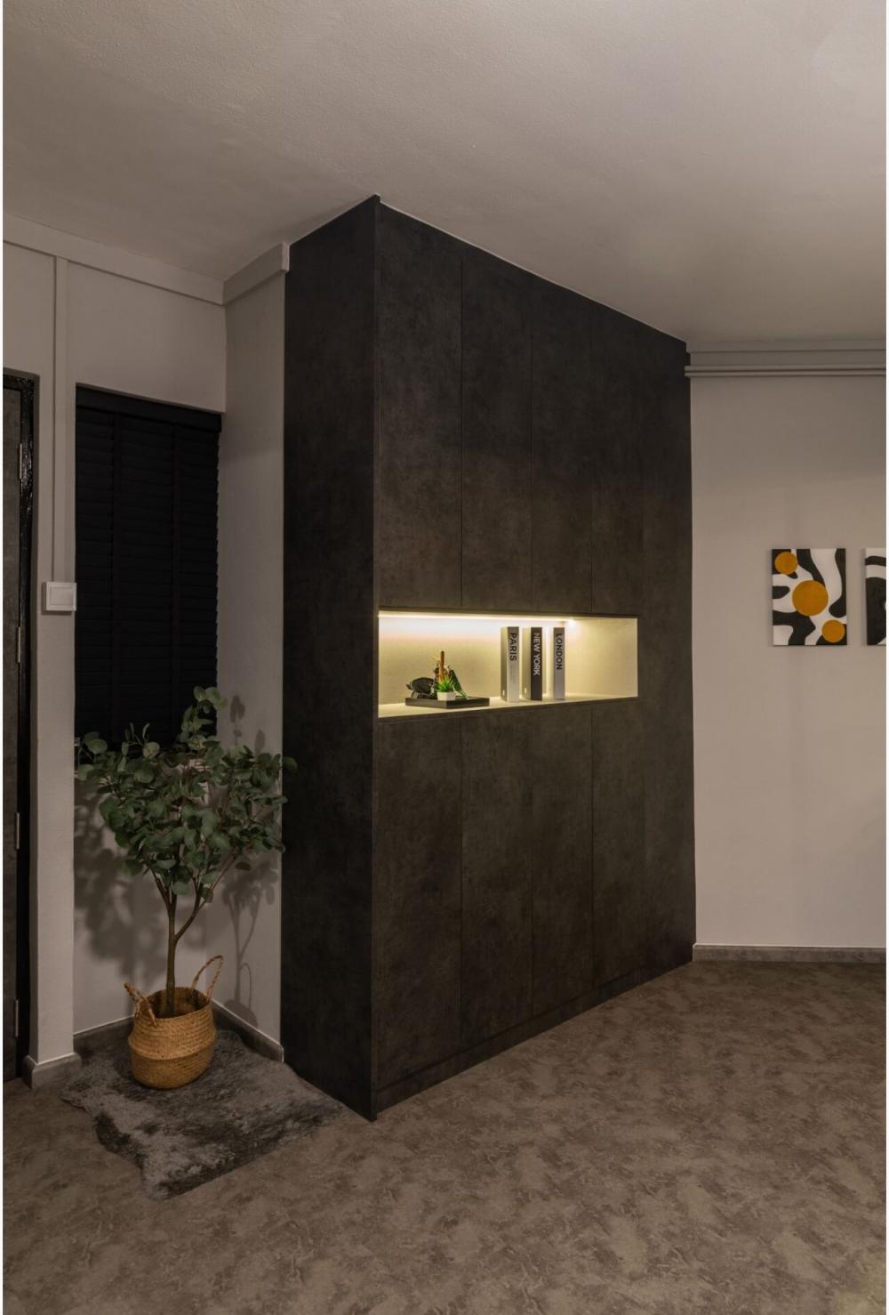 Industrial Entryway with Shoe Rack and Small Storage