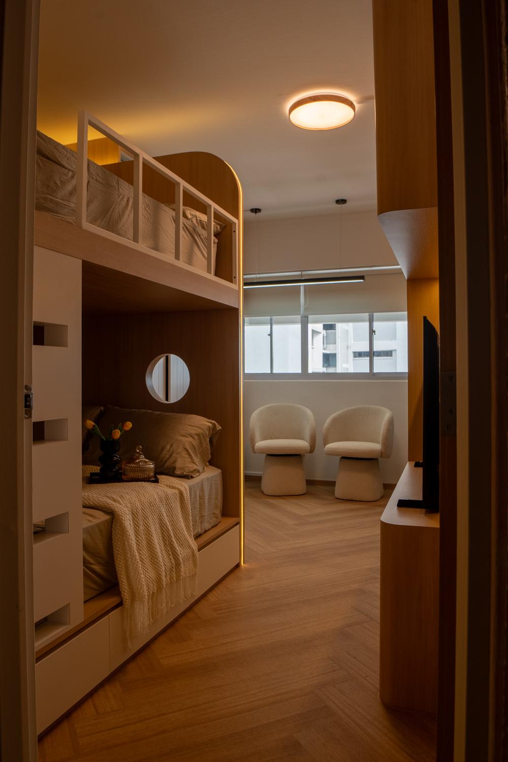 Scandinavian Bedroom with Wardrobe and Sliding Wardrobe