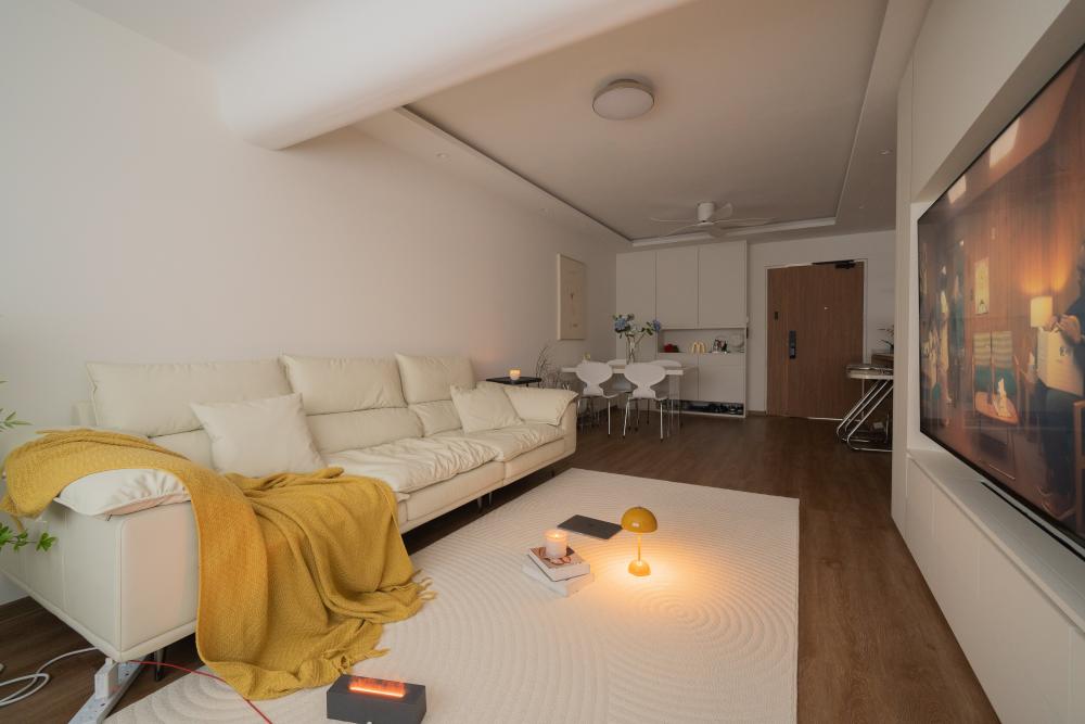 Minimalist Living Room with TV Console and Sofa