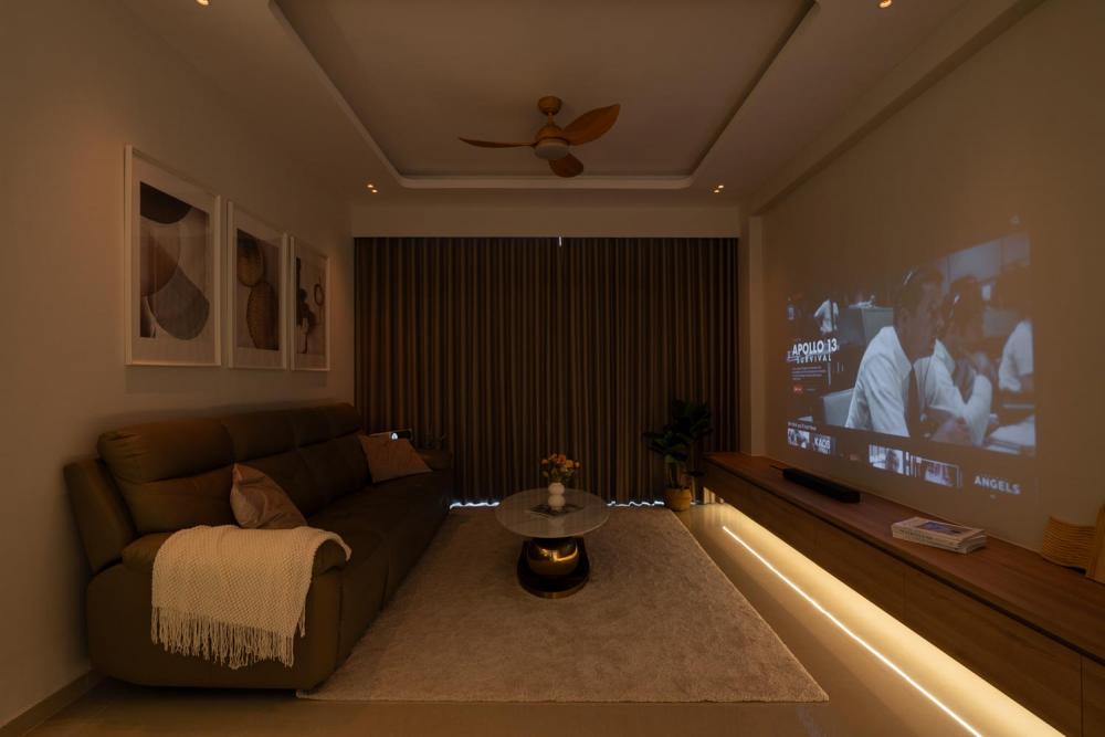 Modern Living Room with TV Console and Sofa