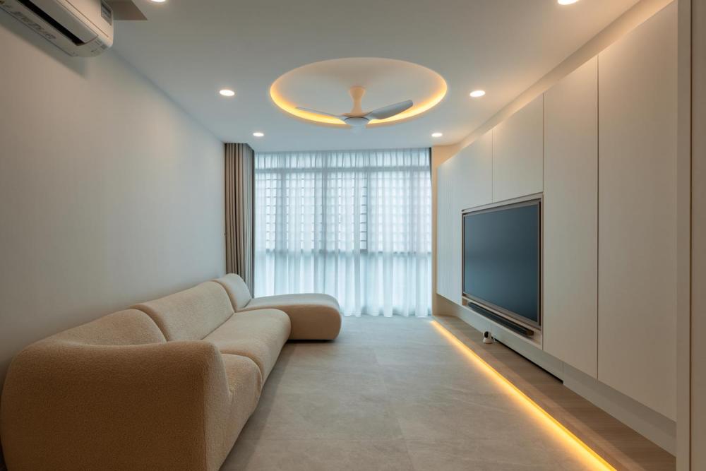 Contemporary Living Room with Sofa and TV