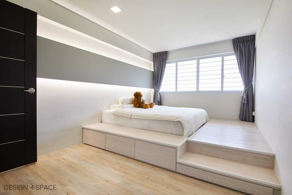 Minimalist Bedroom with Platform Bed and Wardrobe
