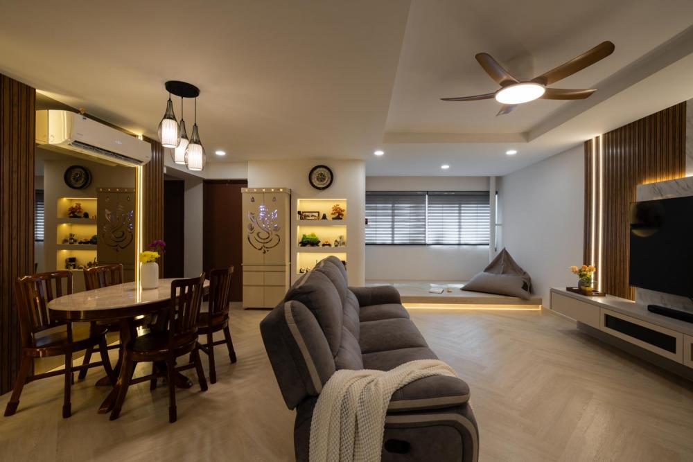 Modern Living Room with TV Console and Sofa