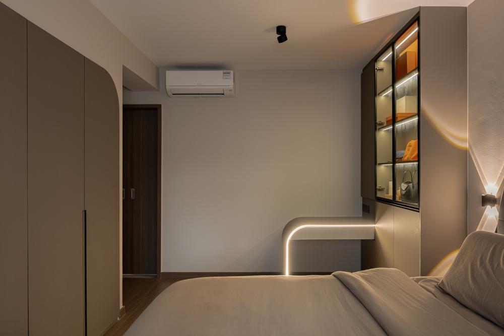 Modern Bedroom with Bedroom Dresser and Storage Cabinets